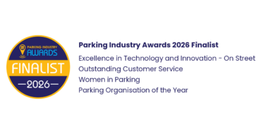 Parking Industry Awards 2026 Finalist badge listing Duncan Solutions’ four categories: Excellence in Technology and Innovation – On Street, Outstanding Customer Service, Women in Parking, and Parking Organisation of the Year